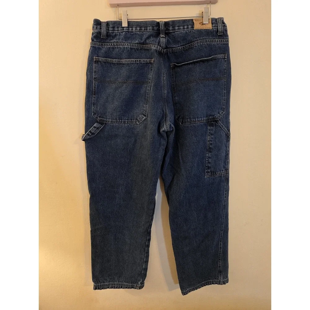 Moose Creek Men's 38x32(Actual 36x30)Straight Leg Flannel Lined Carpenter‎ Jeans